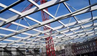 Liège: visite du chantier de la future patinoire de Médiacité (2)