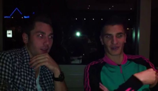 Guillaume Francois et Thomas Meunier avant Beerschot - FC Bruges