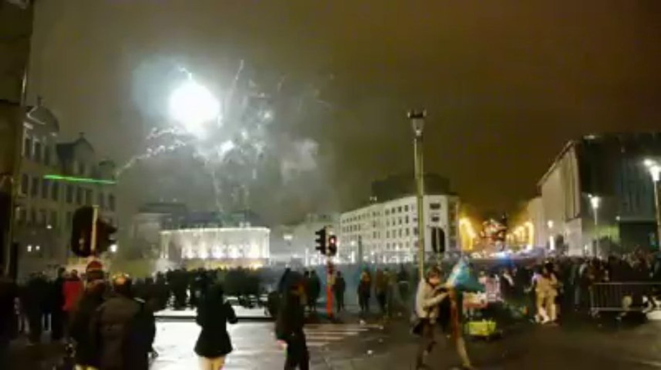 Feu d'artifice du Nouvel An 2012 sur le Mont des Arts à Bruxelles