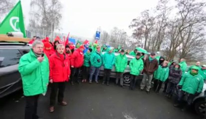 30 janvier 2012: piquet de grêve chez Kraft à Rhisnes