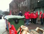 Grève générale 30 janvier 2012: Bruxelles, piquet de grève au WTC