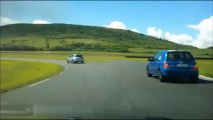 Renault 21 Turbo Quadra sur circuit Michelin avec Mégane RS TT Quattro Lotus...