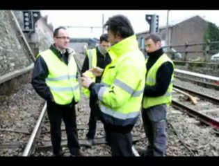 Un effondrement sur la voie de chemin de fer rue de Vivegnis à Liège