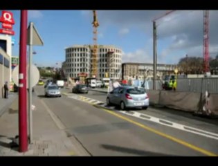 Le mur de la rue Cockerill à Seraing est détruit