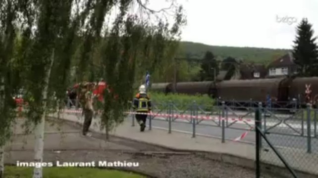 Godinne: collision entre deux trains de marchandises