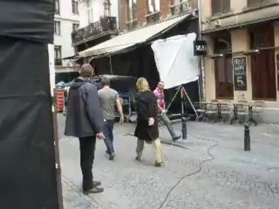 Cécile de France en tournage aux Halles Saint-Géry