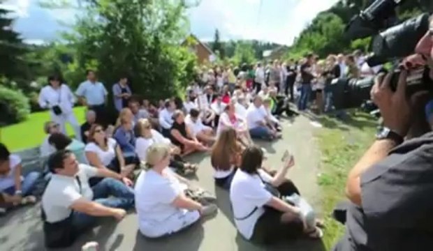 Manifestation contre la venue de Michelle Martin à Malonne