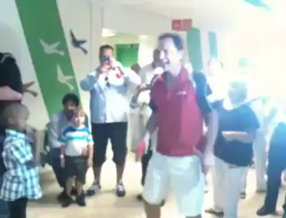 Bjorn Borg et Jean Michel Saive rendent visite...