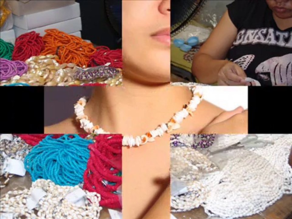 Shell Necklaces - Philippines puka jewelry wholesale MOP, Black Lip, White Rose