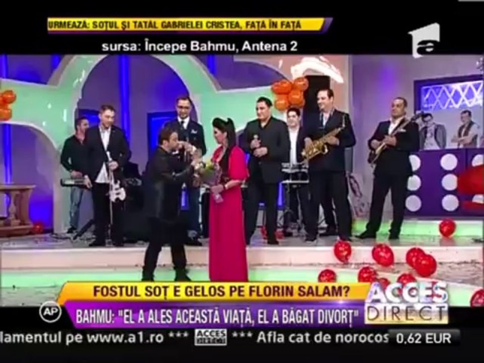 Florin Salam i-a furat, in direct, Adrianei Bahmuteanu un sarut