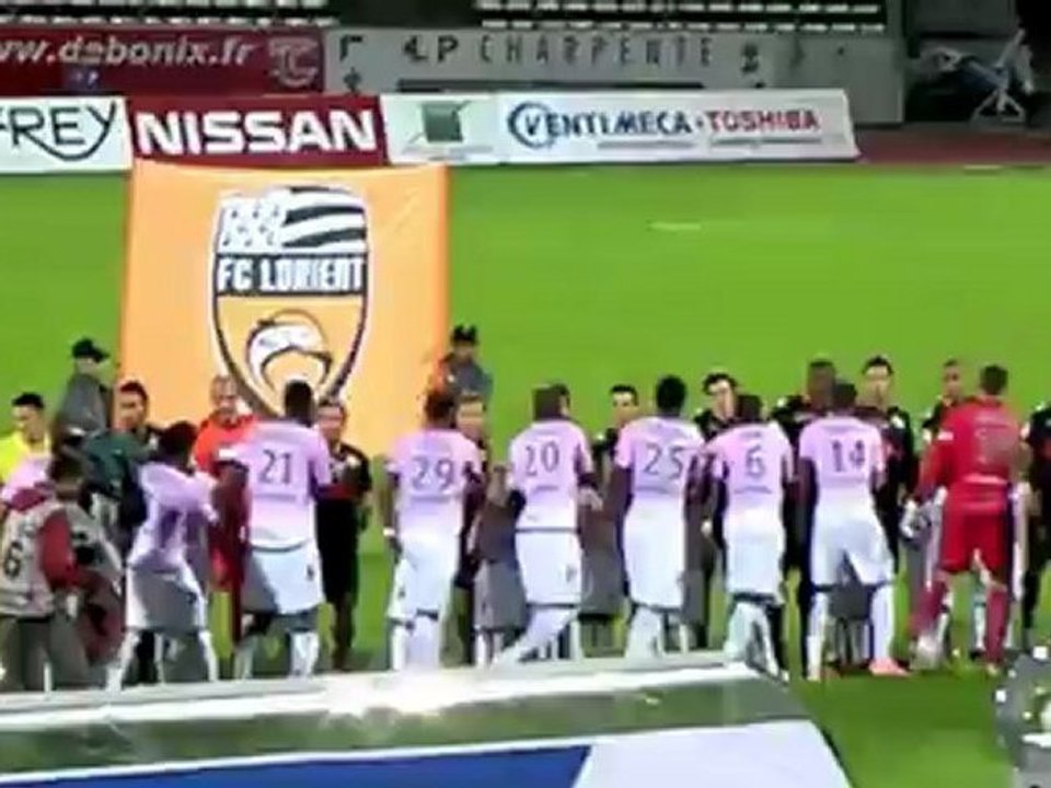 Evian TG - FC Lorient : entrée des joueurs