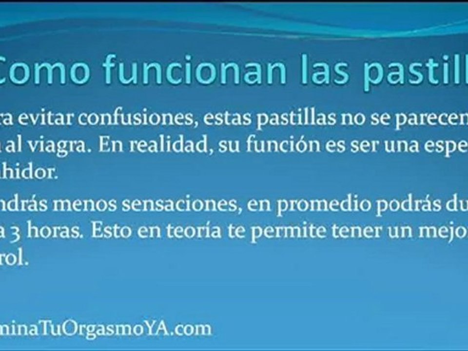 Pastillas para la Eyaculación Precoz - Como Evitar la Eyaculación Precoz
