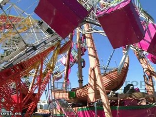Un tornado tumba la noria de Gandia (Valencia)