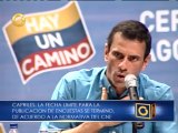 Capriles: Le pedimos al gobierno que deje hablar al pueblo el 7-O