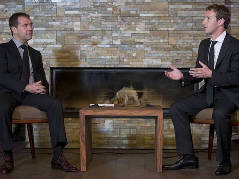 Zuckerberg Talks Copyright, Facebook, and Skolkovo with Russia's Medvedev