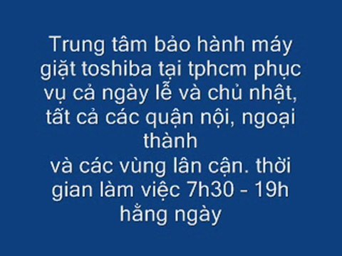 TRUNG TÂM BẢO HÀNH MÁY GIẶT TOSHIBA TẠI TPHCM 0866. 844. 073