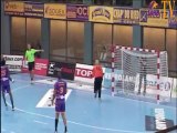 Selestat Alsace HandBall - Cesson : Arrêt d'Obrad Ivesic sur un penalty de Mathieu Lanfranchi