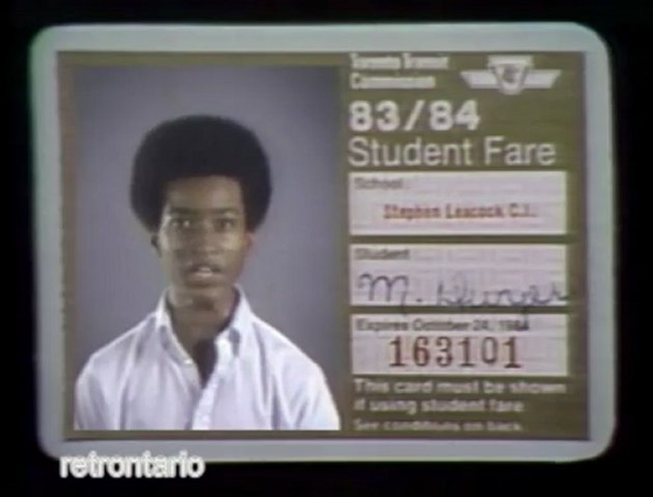 TTC Student Card 1983