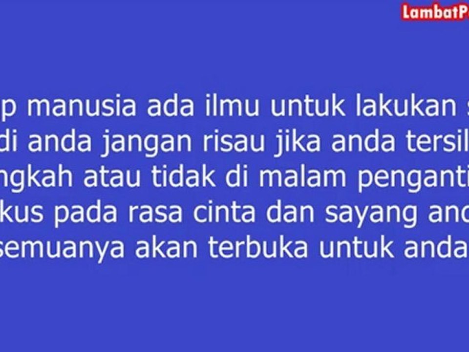Tips Suami Dapat Keyakinan Pada Malam Pengantin