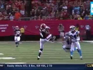 Roddy White's 60-yd 4th Quarter Catch against Panthers - LIVE 9-30-12