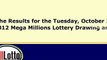 Mega Millions Lottery Drawing Results for October 2, 2012