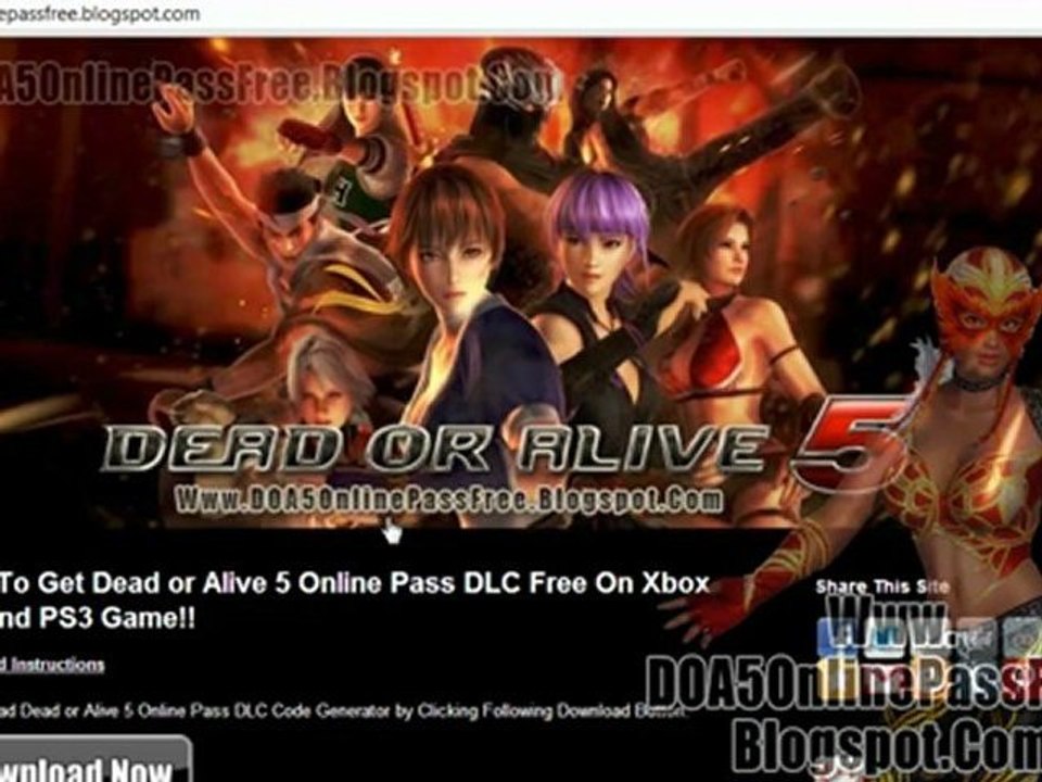 Dead or Alive 5 Online Pass Code Unlock Tutorial - Xbox 360 - PS3