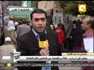 طوابير بالزقازيق منذ السابعة صباحاً وتأخر القضاة #Dec14