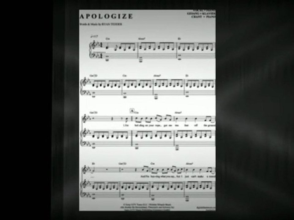 Noten bei notendownload - Apologize (Timbaland feat. OneRepublic)