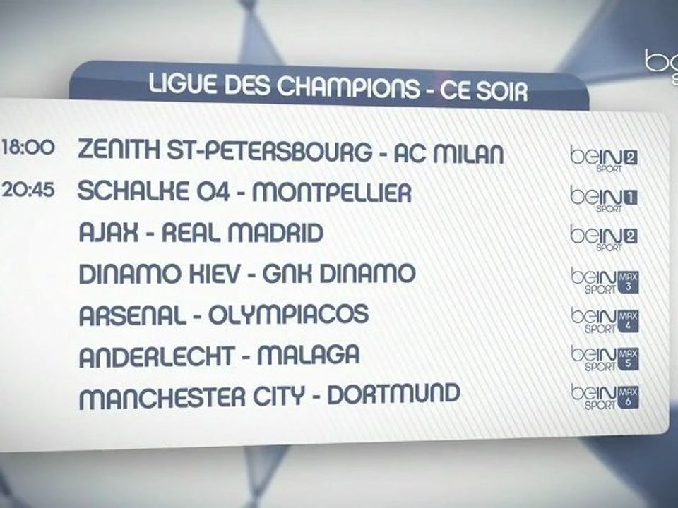 Le programme de votre soirée Ligue des Champions sur beIN SPORT