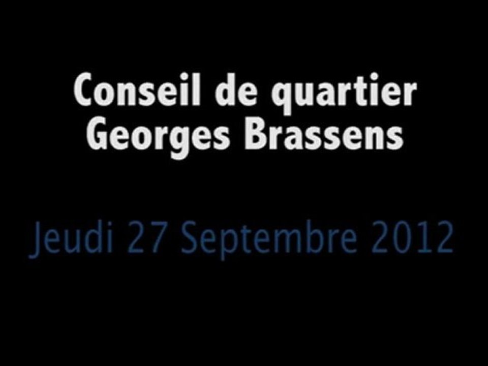 Conseil de Quartier Georges Brassens du Jeudi 27 Septembre