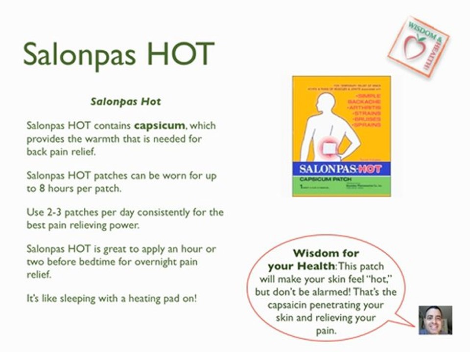 Back pain patches