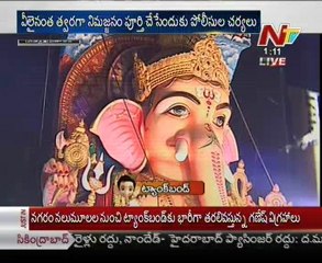 Ganesh Nimajjan 2012 - Khairatabad Ganesh Ready for Visarjan Live - 01