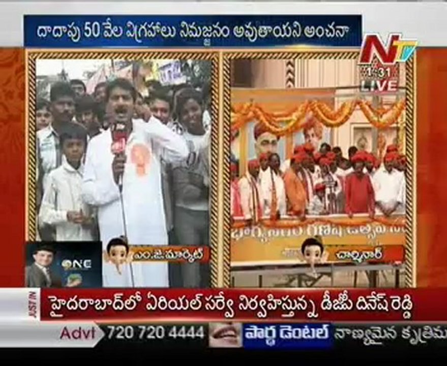 Ganesh Visarjan Procession at Twin Cities-Hyd