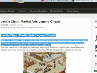 Jackie Chan CHeats Hacks Full Download