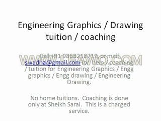 Engineering Graphics tuition, engg drawing coaching by exIITian