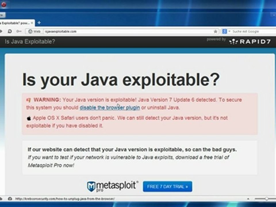 Opera: java-plugin deaktivieren