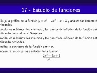 17 Geogebra y Matemáticas. Estudio y representación de funci