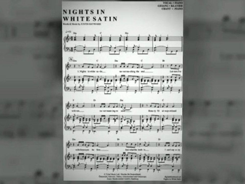 Noten bei notendownload - Nights in white satin (The Moody Blues)