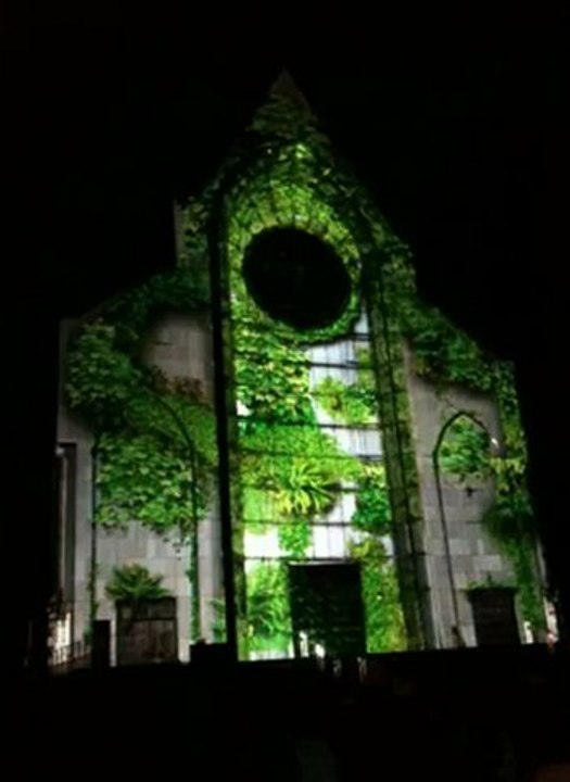 Vidéo mapping sur la façade de Notre Dame de la Treille à Lille