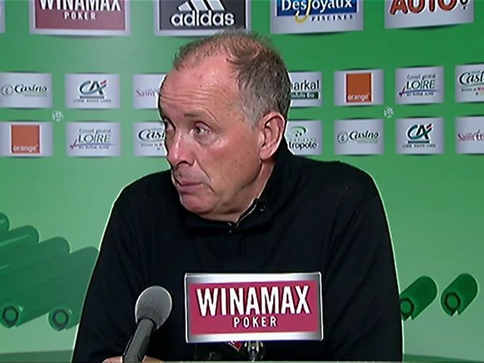 Conférence de presse AS Saint-Etienne - AS Nancy Lorraine : Christophe  GALTIER (ASSE) - Jean  FERNANDEZ (ASNL) - saison 2012/2013