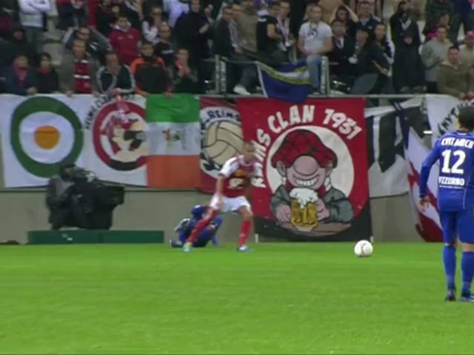 But Gaëtan COURTET (87ème) - Stade de Reims - OGC Nice (3-1) - saison 2012/2013