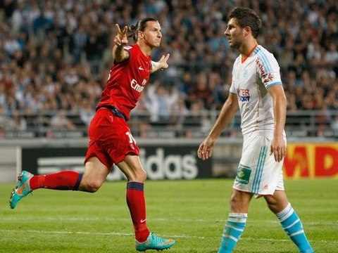 But Zlatan IBRAHIMOVIC (25ème) - Olympique de Marseille - Paris Saint-Germain (2-2) - saison 2012/2013