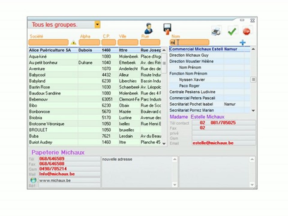 CRM - Optimizze: Rechercher une personne de contact dans l'annuaire - ERP - v16