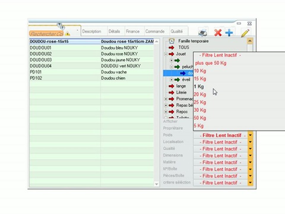 Articles - Optimizze: Filtrage des articles - ERP - v16
