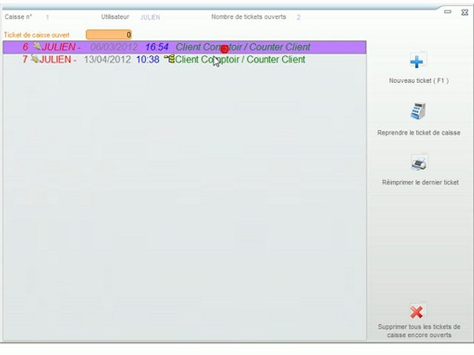 Caisse - Optimizze: Edition d'un ticket de caisse - ERP - v16
