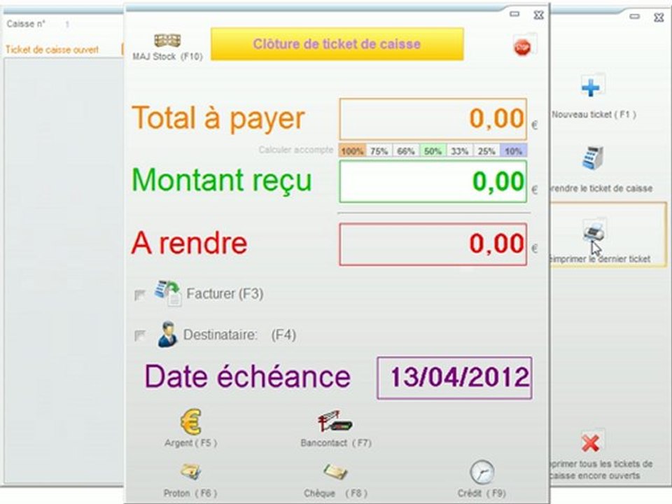 Caisse - Optimizze: Réimpression du dernier ticket de caisse - ERP - v16