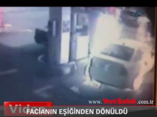 LPG’li araç benzinlikte böyle alev aldı!