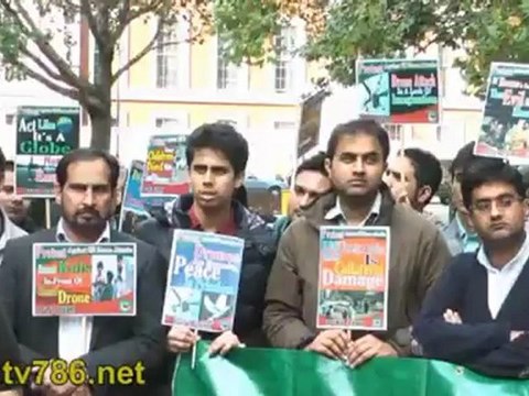 Asim Khan, President Pti London. PTI UK protested against US Drone Attacks in Pakistan