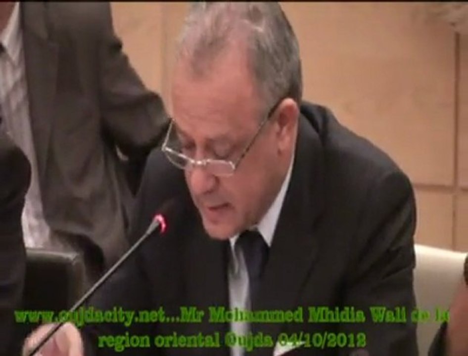 كلمة محمد مهيدية والي الجهة الشرقية عامل عمالة وجدة انكاد خلال اللقاء التواصلي حول ، تقديم  انجازات المخطط الفلاحي الجهوي للجهة الشرقية 2010 . 2012