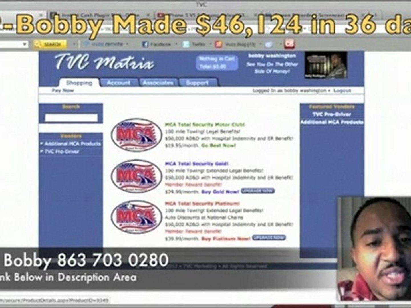 Instant Cash Plugin - Bobby Washington Earned 46 Thousand in 37 Days